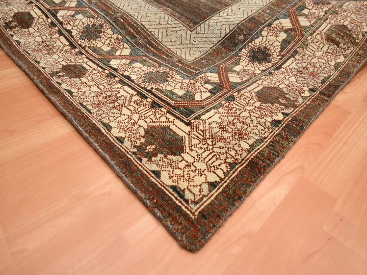 9'11" x 14'3" New Hand Knotted Brown Wool Rectangle Oriental Rug - MOA10275562