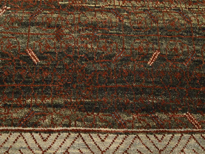 9'11" x 14'3" New Hand Knotted Brown Wool Rectangle Oriental Rug - MOA10275562