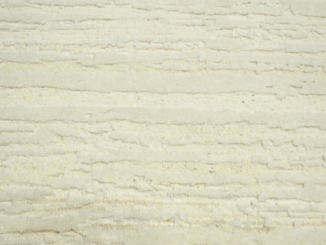 9'0" x 11'10" New Hand Knotted Ivory Wool Rectangle Oriental Rug - MOA10275570