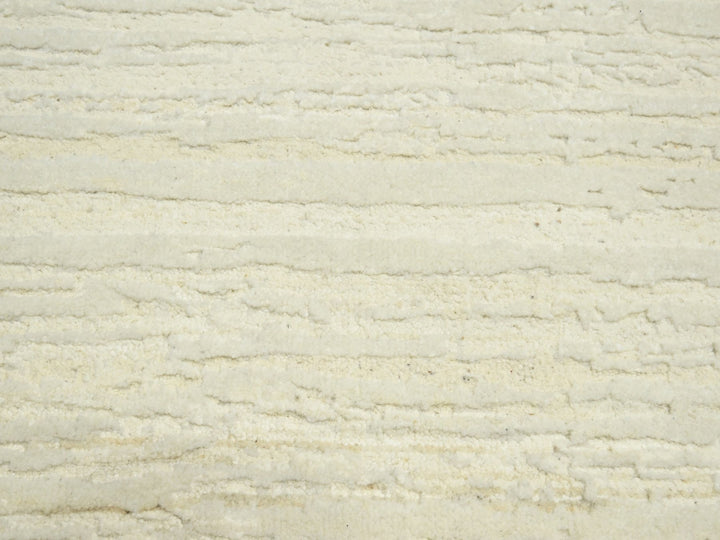 9'0" x 11'10" New Hand Knotted Ivory Wool Rectangle Oriental Rug - MOA10275570