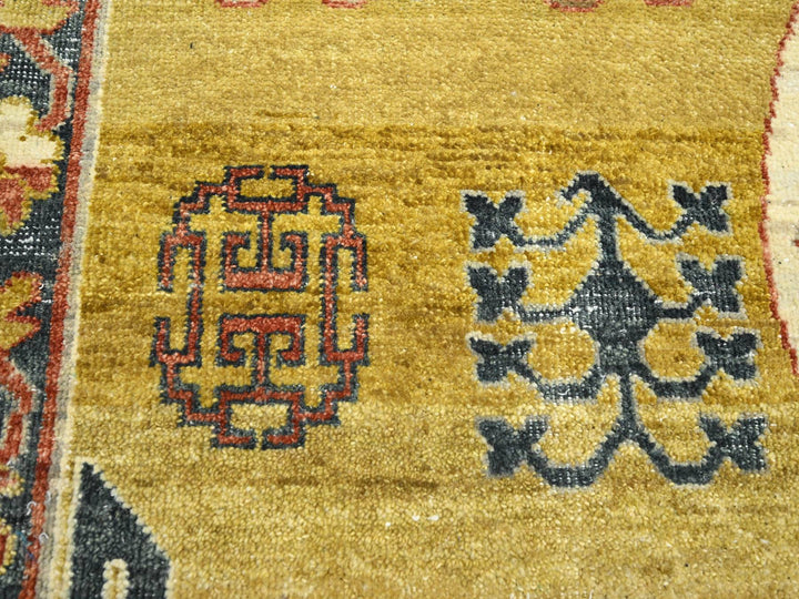 6'1" x 9'4" New Hand Knotted Green Wool Rectangle Oriental Rug - MOA10275572