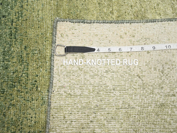 2'0" x 3'0" New Hand Knotted Green Wool Rectangle Oriental Rug - MOA10275575