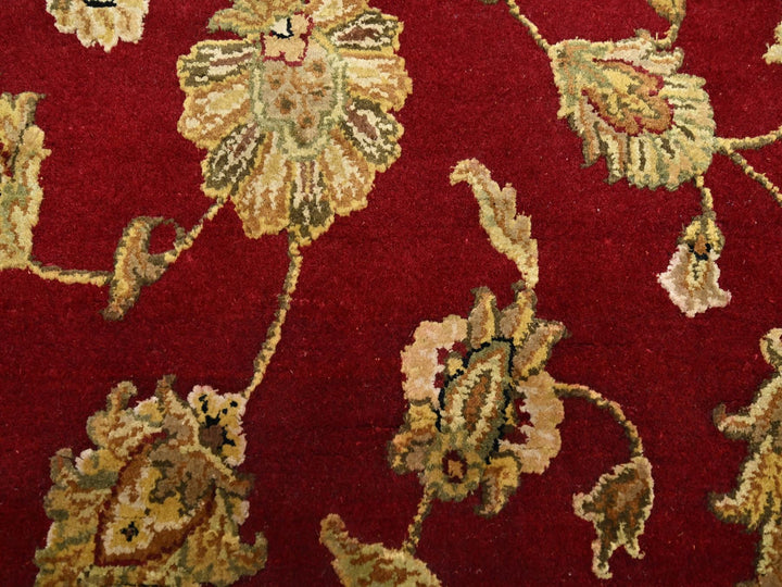 5'11" x 9'2" New Hand Knotted Red Wool & Silk Rectangle Oriental Rug - MOA10275599