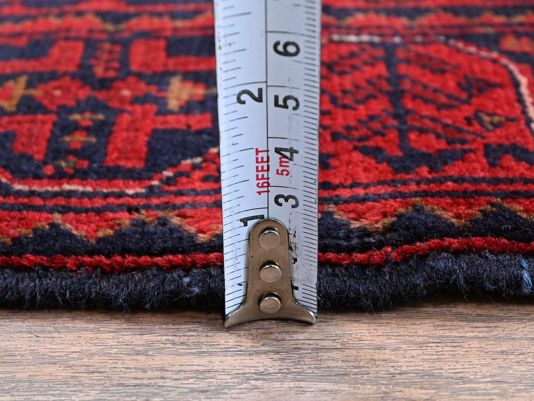 1'10" x 5'1" New Hand Knotted Red Wool Runner Oriental Rug - MOA102755