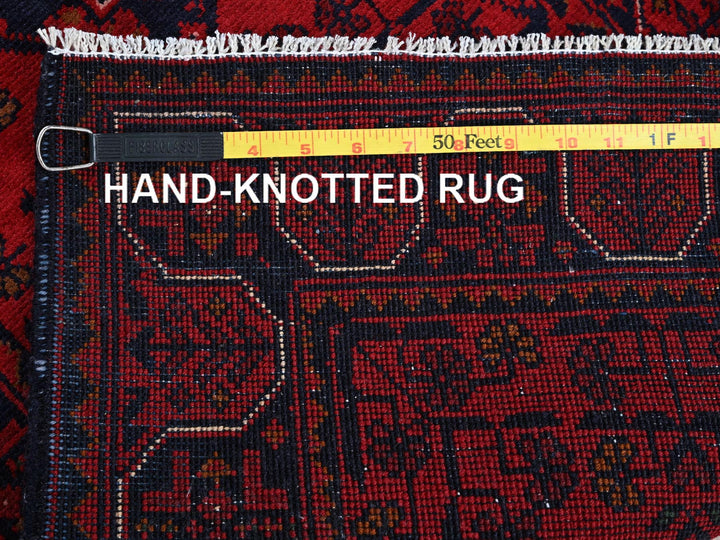 1'10" x 5'1" New Hand Knotted Red Wool Runner Oriental Rug - MOA102755