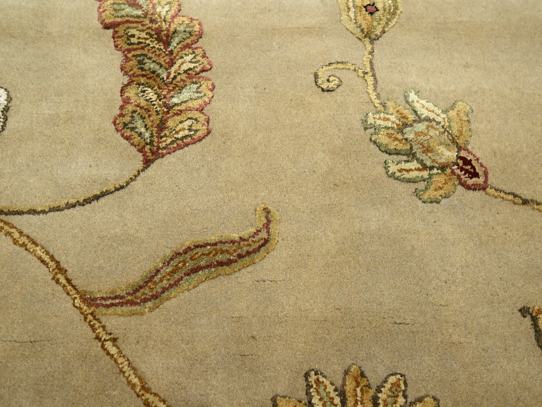 6'0" x 8'10" New Hand Knotted Brown Wool & Silk Rectangle Oriental Rug - MOA10275603