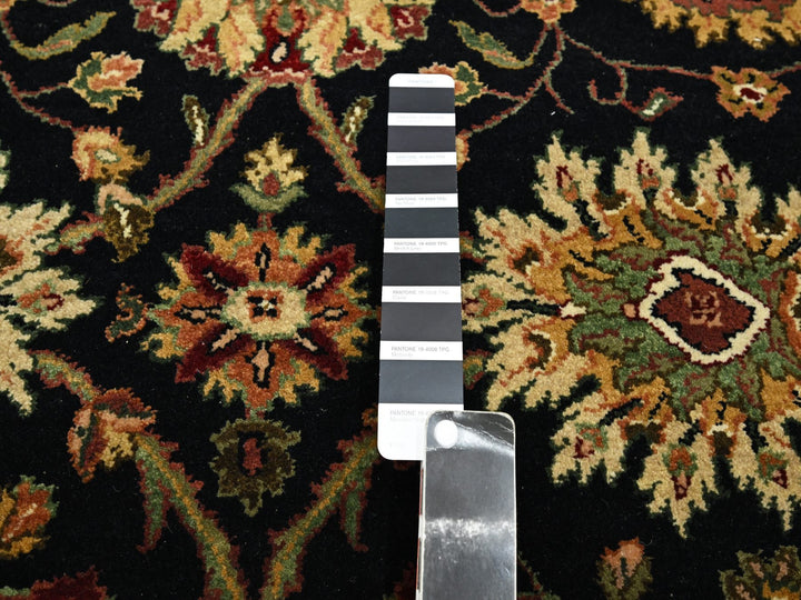 4'0" x 15'9" New Hand Knotted Black Wool & Silk Runner Oriental Rug - MOA10275610