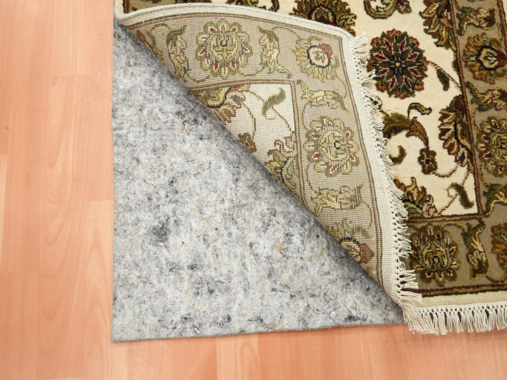 2'6" x 8'0" New Hand Knotted Ivory Wool & Silk Runner Oriental Rug - MOA10275612