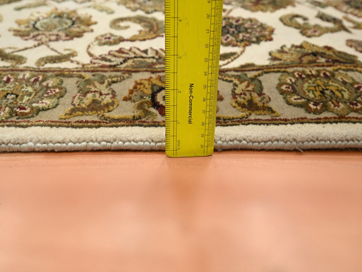 2'6" x 8'0" New Hand Knotted Ivory Wool & Silk Runner Oriental Rug - MOA10275612