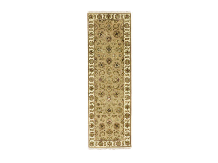 2'7" x 8'1" New Hand Knotted Brown Wool & Silk Runner Oriental Rug - MOA10275613