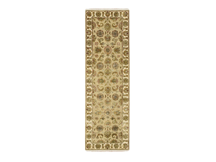 2'6" x 7'11" New Hand Knotted Brown Wool & Silk Runner Oriental Rug - MOA10275615
