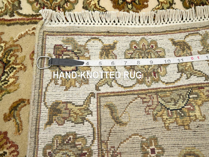 2'6" x 7'11" New Hand Knotted Brown Wool & Silk Runner Oriental Rug - MOA10275615