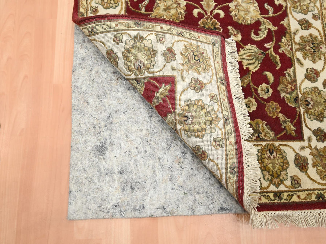 2'6" x 9'5" New Hand Knotted Red Wool & Silk Runner Oriental Rug - MOA10275616