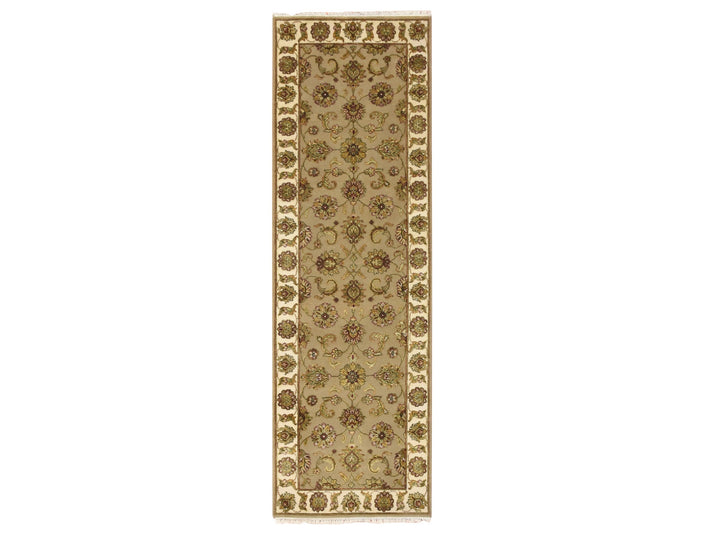 2'6" x 8'3" New Hand Knotted Brown Wool & Silk Runner Oriental Rug - MOA10275617