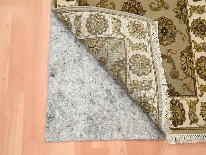 2'6" x 8'3" New Hand Knotted Brown Wool & Silk Runner Oriental Rug - MOA10275617