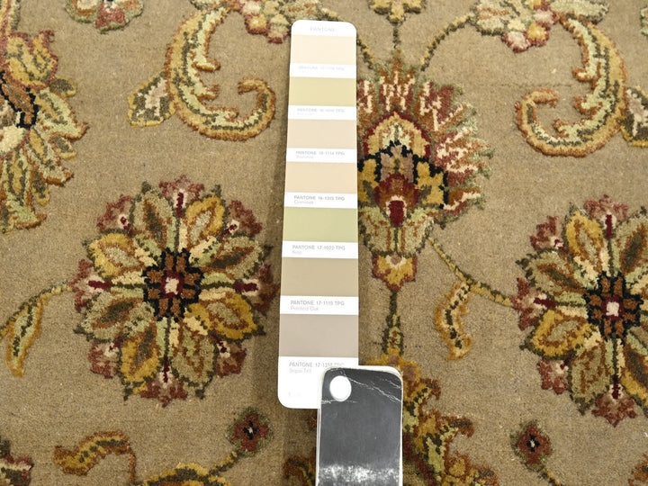 2'6" x 8'3" New Hand Knotted Brown Wool & Silk Runner Oriental Rug - MOA10275617