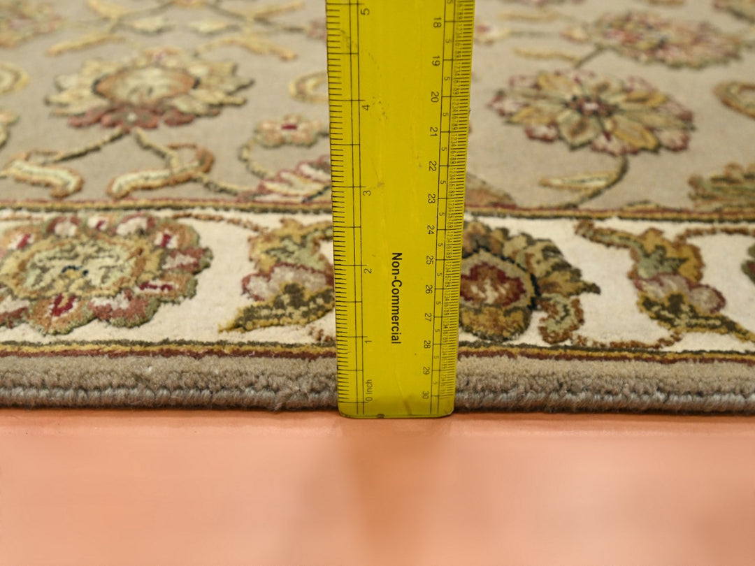 2'6" x 8'3" New Hand Knotted Brown Wool & Silk Runner Oriental Rug - MOA10275617