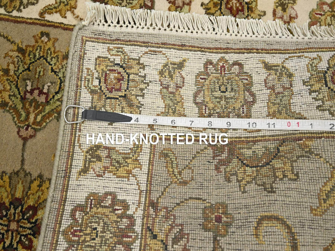 2'6" x 8'3" New Hand Knotted Brown Wool & Silk Runner Oriental Rug - MOA10275617
