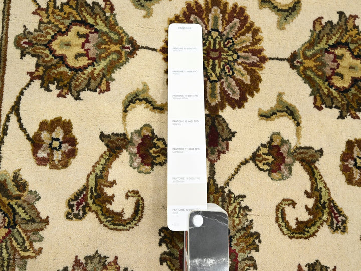 2'7" x 8'3" New Hand Knotted Ivory Wool & Silk Runner Oriental Rug - MOA10275620