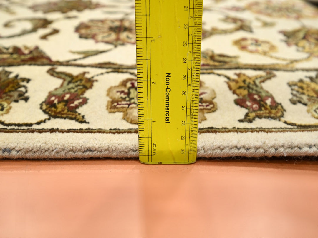 2'7" x 8'3" New Hand Knotted Ivory Wool & Silk Runner Oriental Rug - MOA10275620