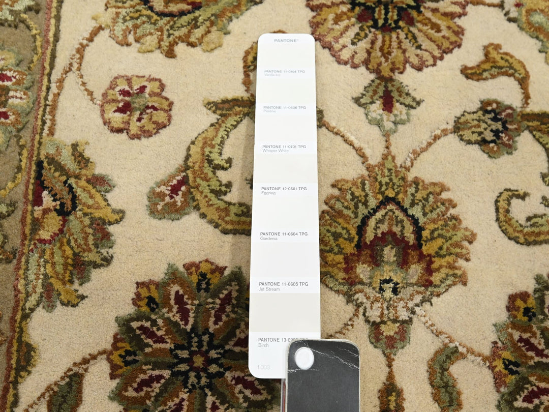 2'6" x 8'0" New Hand Knotted Ivory Wool & Silk Runner Oriental Rug - MOA10275621