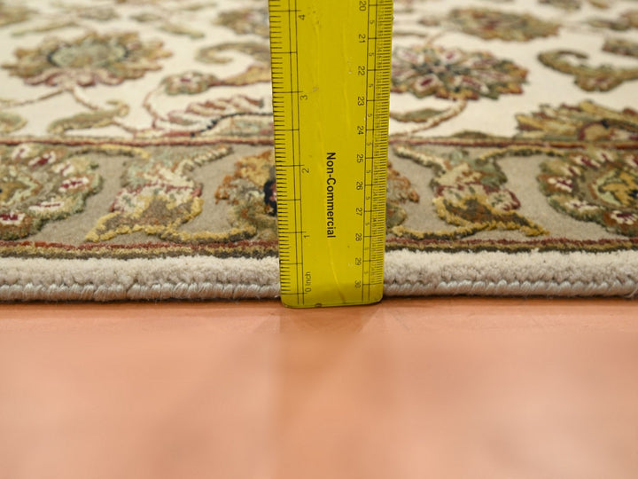 2'6" x 8'0" New Hand Knotted Ivory Wool & Silk Runner Oriental Rug - MOA10275621