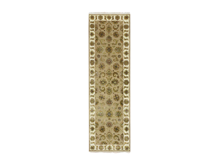 2'6" x 8'3" New Hand Knotted Brown Wool & Silk Runner Oriental Rug - MOA10275622