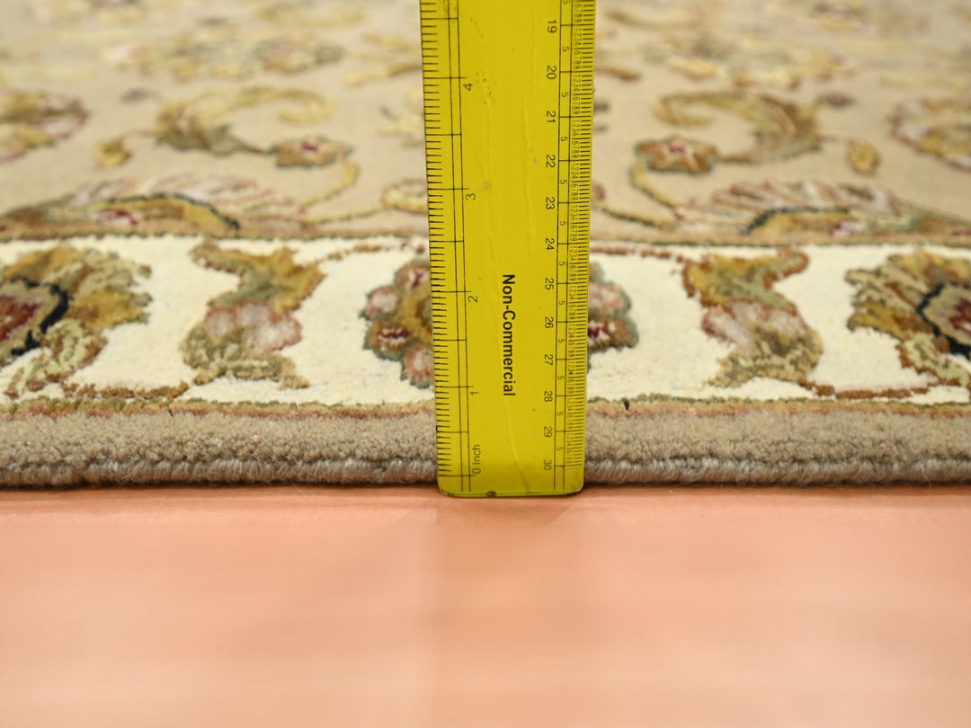 2'6" x 8'3" New Hand Knotted Brown Wool & Silk Runner Oriental Rug - MOA10275622