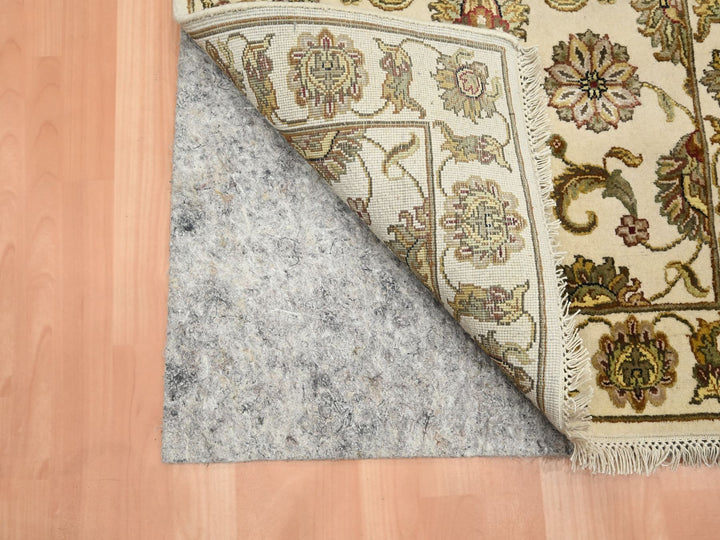 2'7" x 8'3" New Hand Knotted Ivory Wool & Silk Runner Oriental Rug - MOA10275623
