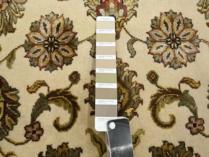 2'7" x 8'3" New Hand Knotted Ivory Wool & Silk Runner Oriental Rug - MOA10275623