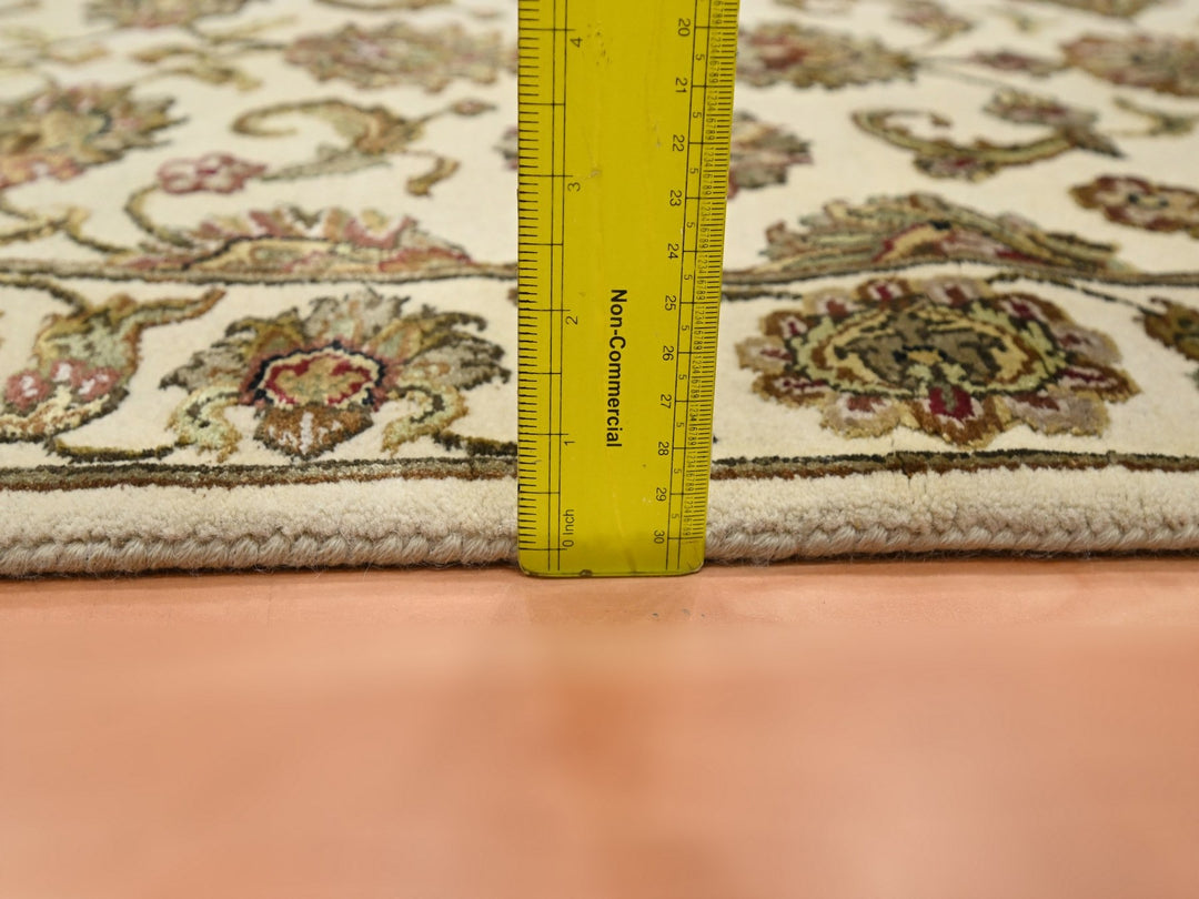 2'7" x 8'3" New Hand Knotted Ivory Wool & Silk Runner Oriental Rug - MOA10275623