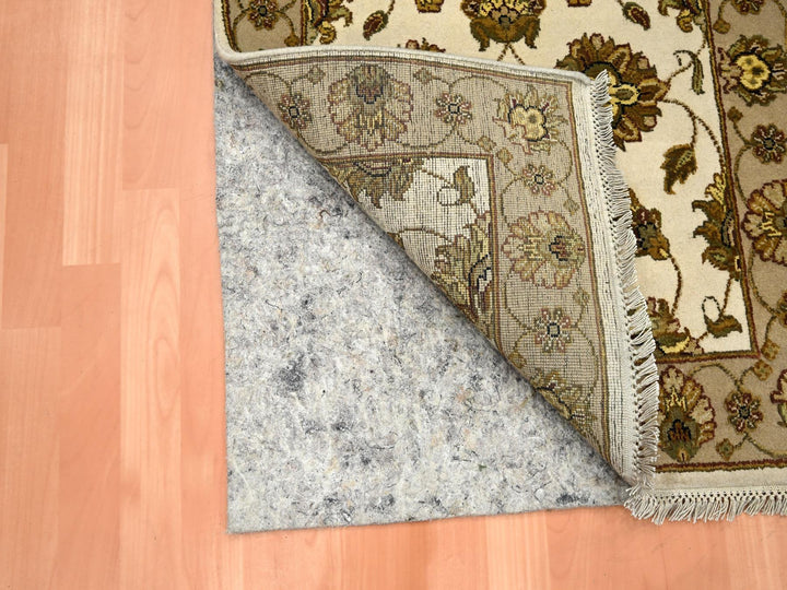 2'6" x 6'2" New Hand Knotted Ivory Wool & Silk Runner Oriental Rug - MOA10275626