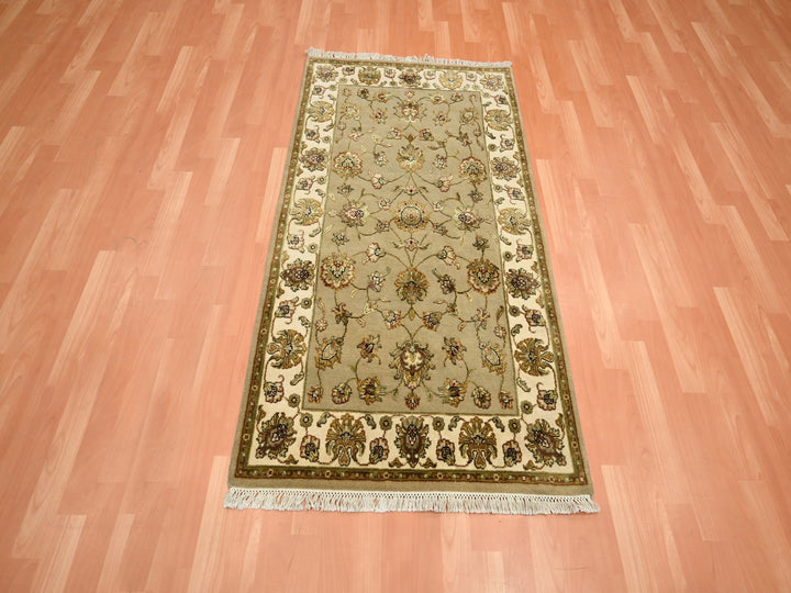 3'0" x 5'3" New Hand Knotted Brown Wool & Silk Rectangle Oriental Rug - MOA10275627