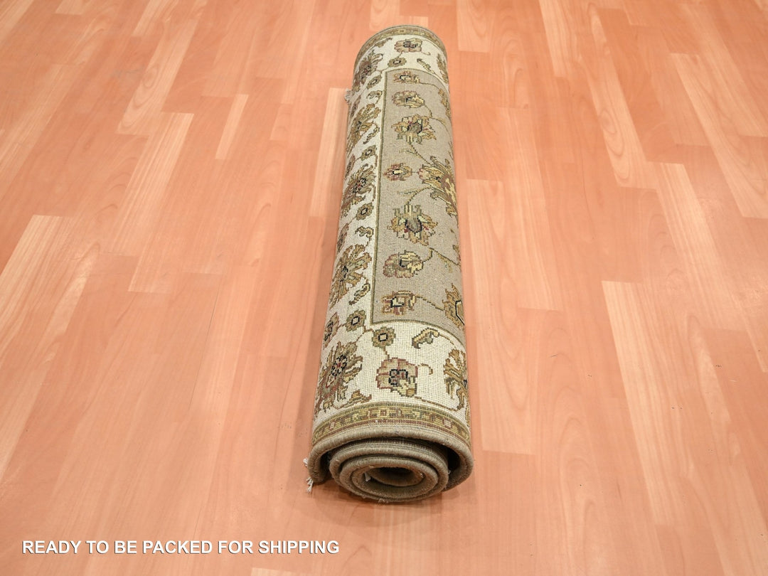 2'11" x 5'0" New Hand Knotted Brown Wool & Silk Rectangle Oriental Rug - MOA10275628