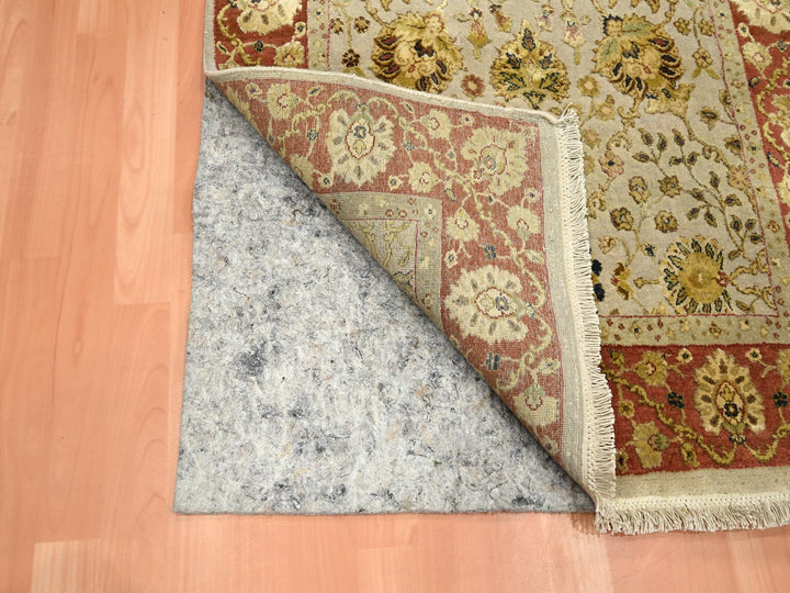 2'11" x 5'6" New Hand Knotted Brown Wool & Silk Rectangle Oriental Rug - MOA10275629