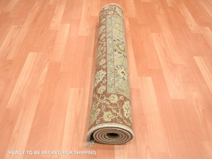 2'11" x 5'6" New Hand Knotted Brown Wool & Silk Rectangle Oriental Rug - MOA10275629