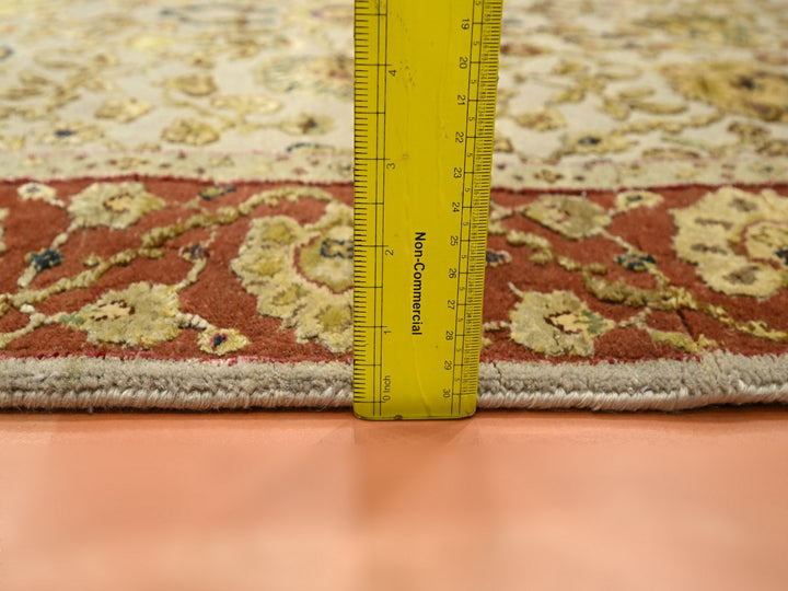 2'11" x 5'6" New Hand Knotted Brown Wool & Silk Rectangle Oriental Rug - MOA10275629