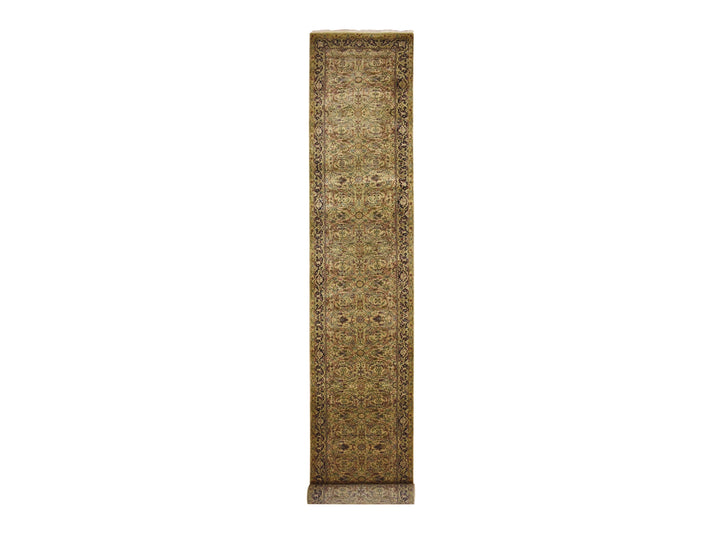 3'2" x 19'4" New Hand Knotted Yellow Wool Runner Oriental Rug - MOA10275632