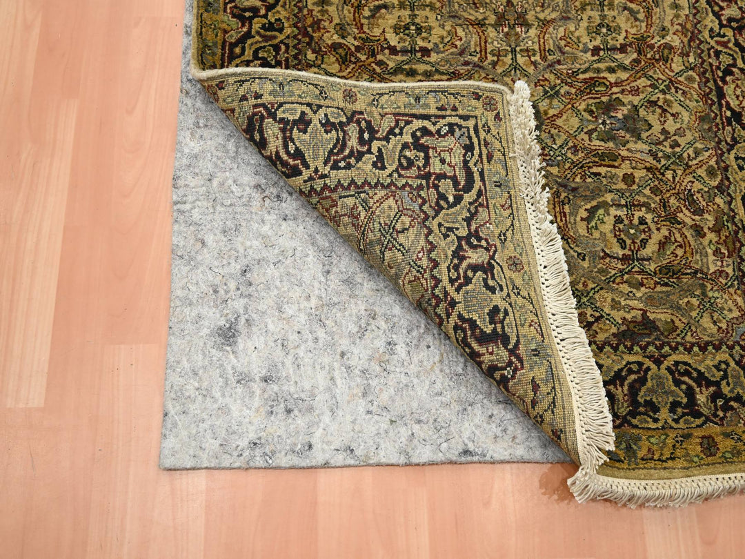 3'2" x 19'4" New Hand Knotted Yellow Wool Runner Oriental Rug - MOA10275632