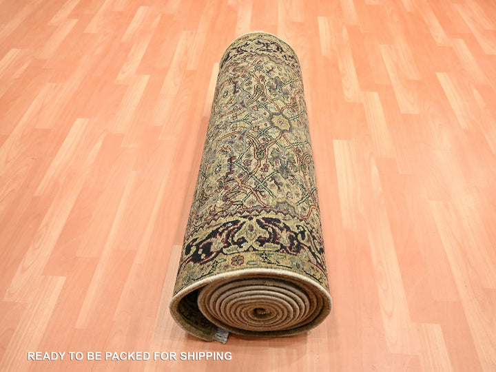 3'2" x 19'4" New Hand Knotted Yellow Wool Runner Oriental Rug - MOA10275632