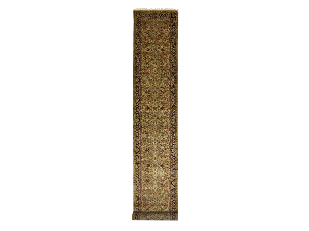 3'0" x 19'5" New Hand Knotted Yellow Wool Runner Oriental Rug - MOA10275633