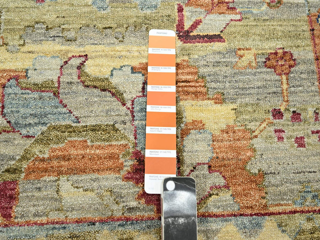 9'0" x 12'2" New Hand Knotted Yellow Wool Rectangle Oriental Rug - MOA10275634
