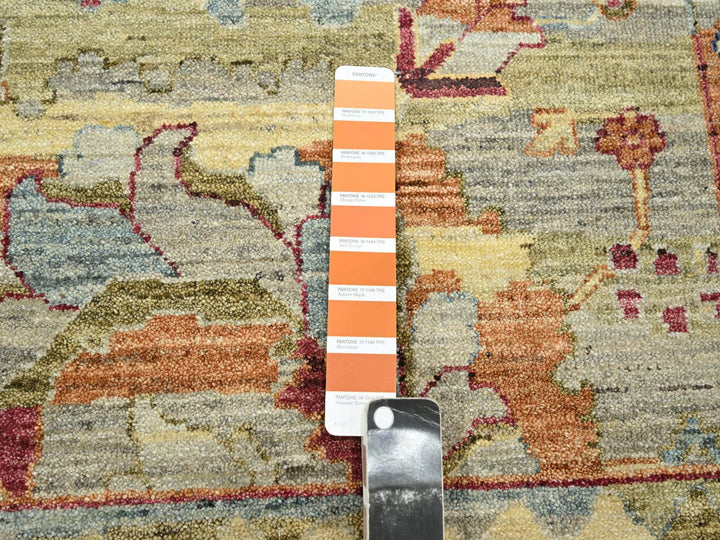 9'0" x 12'2" New Hand Knotted Yellow Wool Rectangle Oriental Rug - MOA10275634