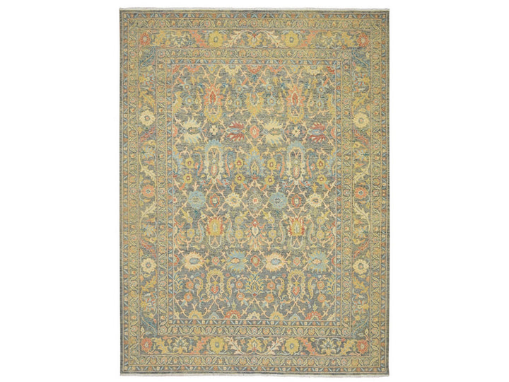 8'11" x 12'1" New Hand Knotted Grey Wool Rectangle Oriental Rug - MOA10275636