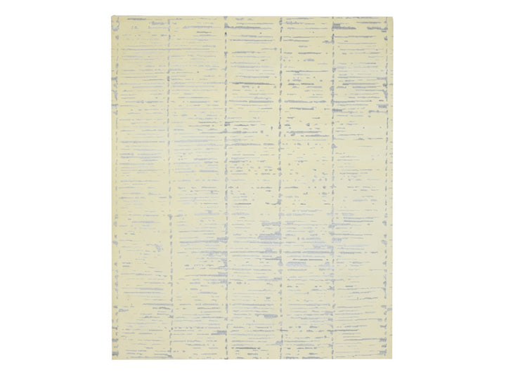 8'0" x 9'9" New Hand Knotted Ivory Wool Rectangle Oriental Rug - MOA10275640