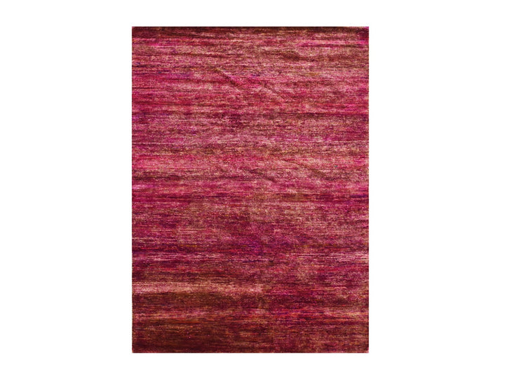 4'11" x 6'10" New Hand Knotted Pink Sari Silk Rectangle Oriental Rug - MOA10275645