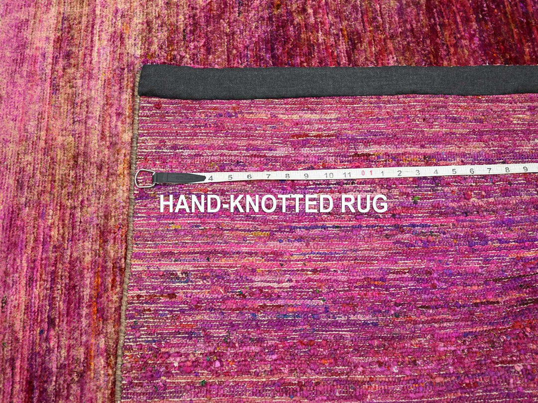 4'11" x 6'10" New Hand Knotted Pink Sari Silk Rectangle Oriental Rug - MOA10275645