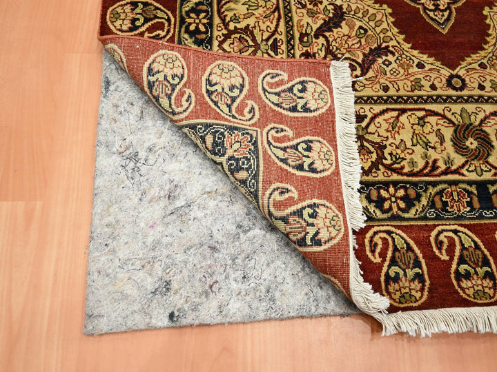 4'0" x 6'0" New Hand Knotted Red Silk Rectangle Oriental Rug - MOA10275647