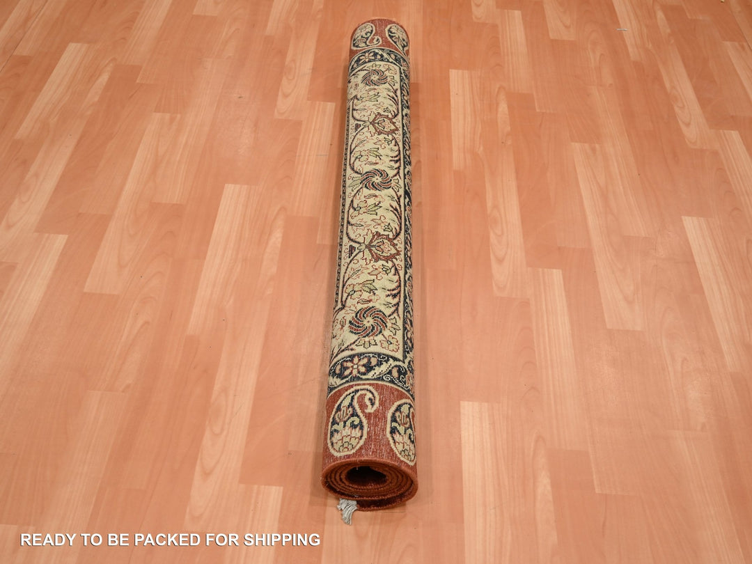 4'0" x 6'0" New Hand Knotted Red Silk Rectangle Oriental Rug - MOA10275647