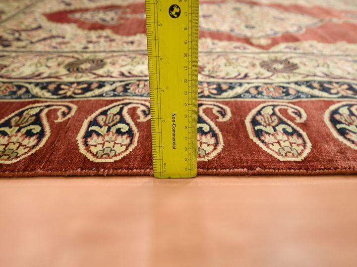 4'0" x 6'0" New Hand Knotted Red Silk Rectangle Oriental Rug - MOA10275647